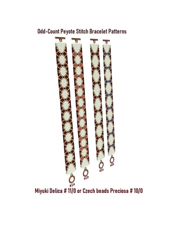 Cuff Bracelet Odd Count Peyote Stitch Bead Patterns Bracelet, Beading Technique, Miyuki Delica, Czech beads Preciosa, Instant Download