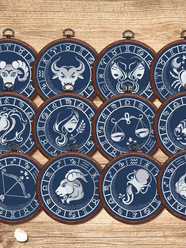 Sagittarius Silver Cross Stitch Pattern, Zodiac Cross Stitch, Astrology Cross Stitch, Sagittarius Pattern, Zodiac Sign Cross Stitch #zdc022