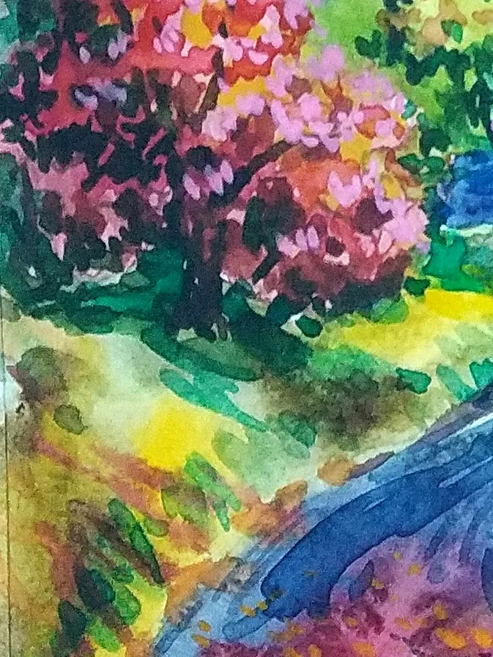Vermont Painting Watercolor Original Art Landscape Artwork New England Painting 8 by 11 Above Bed Art by TatianaArtShop