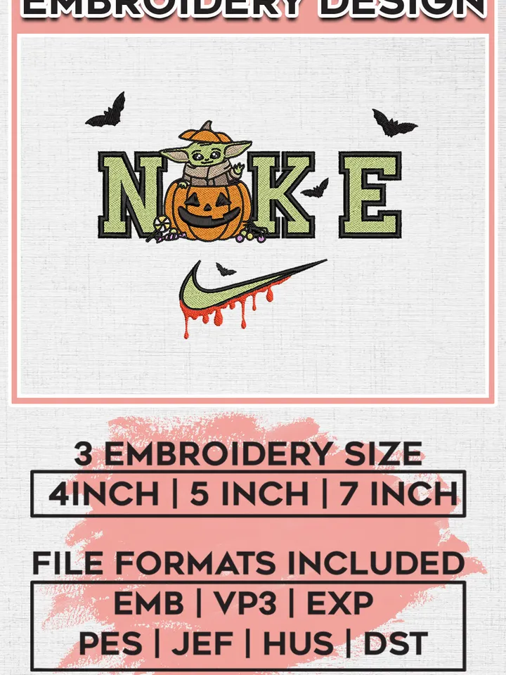 Ni.kee Baby Yoda Pumpkin Halloween Embroidery designs, Starwar Machine embroidery designs, Halloween embroidery files, Machine Embroidery Digitized Pes Files, Digital Download