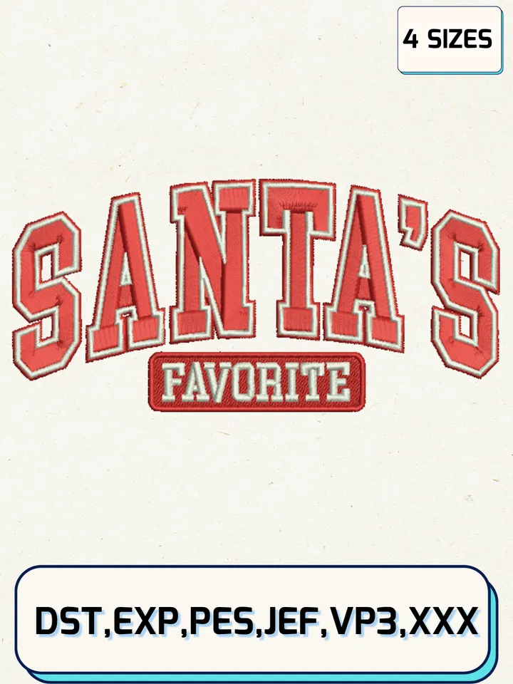 Santa’s Favorite Embroidery Designs,Christmas Embroidery Designs,Machine Embroidery Files,4 Sizes