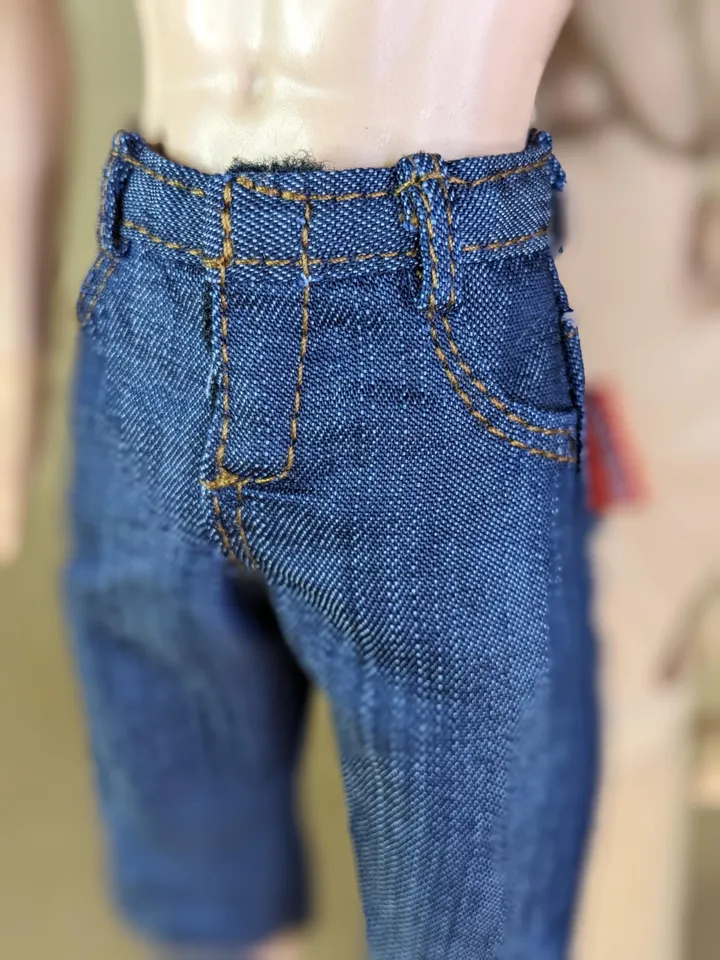 Classic denim shorts for 1/6 scale fashion male doll (Muscular Body or FR Homme, Poppy Parker)
