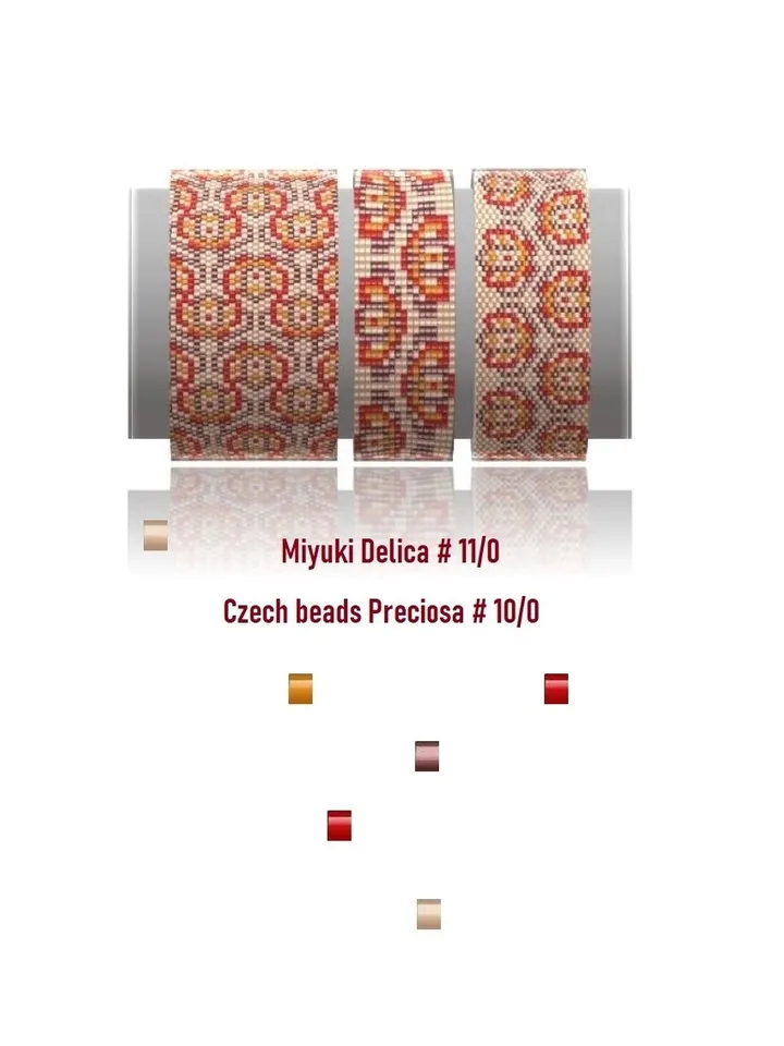 Cuff Bracelet Odd Count Peyote Stitch-Loom/Square Stitch-Brick Stitch Bead Patterns Bracelet Beading Instant Download