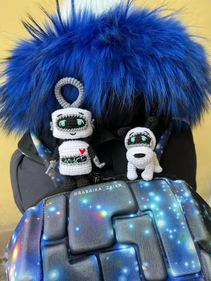 Pdf SET: Crochet Amigurumi Robot Dog Pattern and Amigurumi Robot, Keychain Amigurumi Pattern, crochet pattern, amigurumi tutorial robot doll