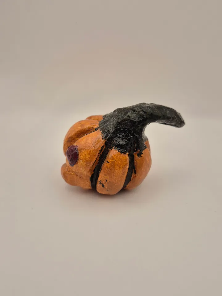 Pumpkin "The Kidnapper" made of polymer clay
