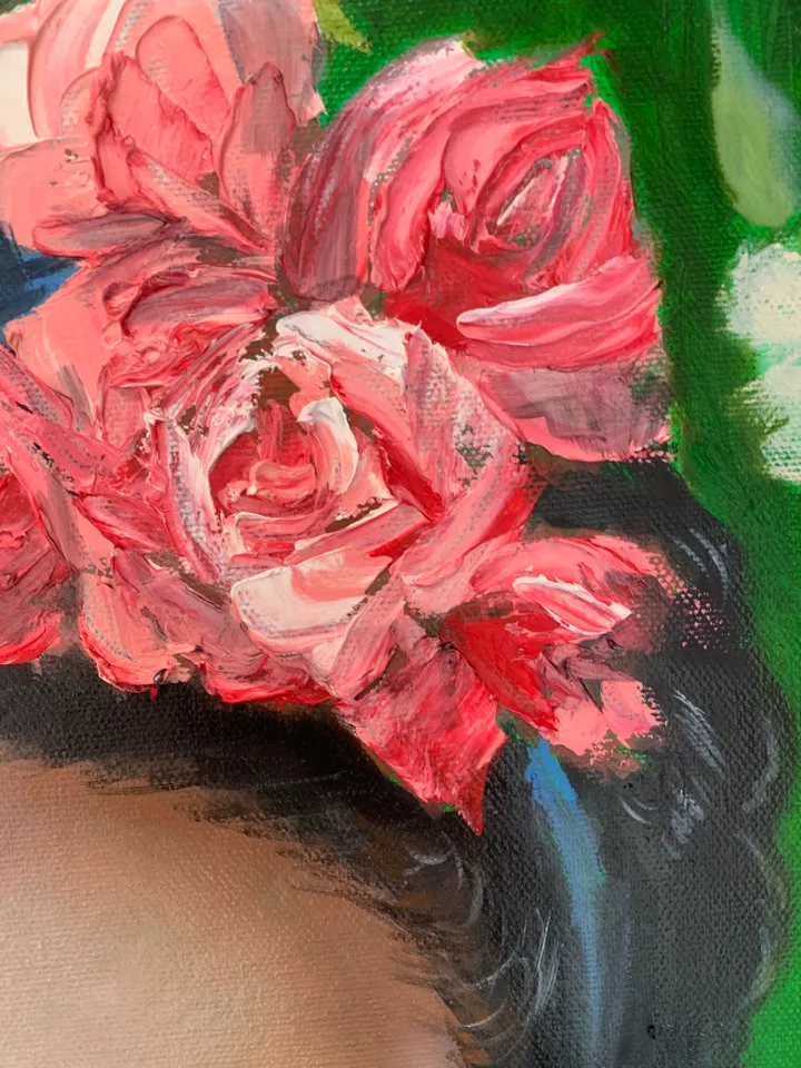 Frida Kahlo Portrait Oil Painting on Canvas 16x24 inches