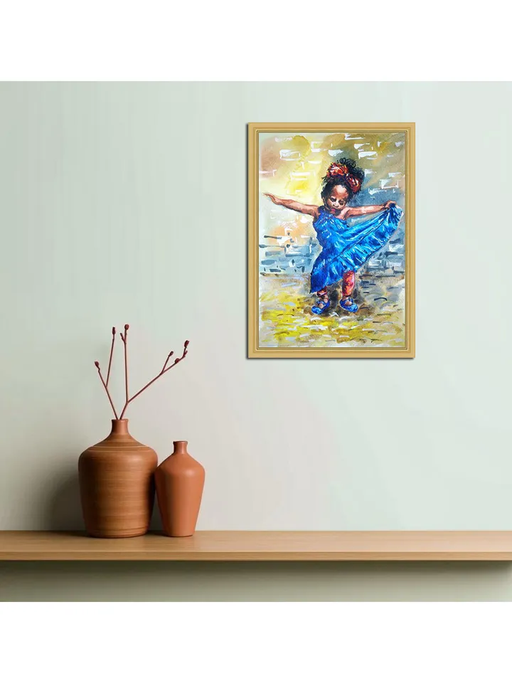Ballerina Painting Black African Queen Original Art Figurative Painting Watercolor Art 11 by 8 by TatianaArtShop
