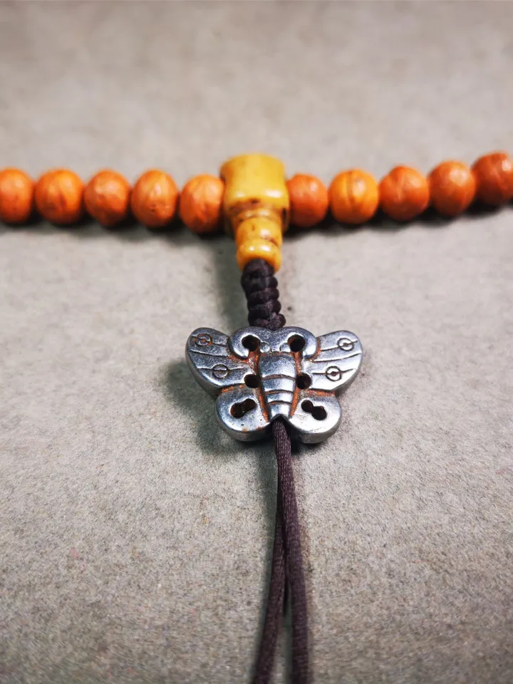Gandhanra Handmade Tibetan Amulet,Butterfly Pendant for Mala,Bag Hanging,Prayer Bead Necklace Accessories,0.9" × 0.6"