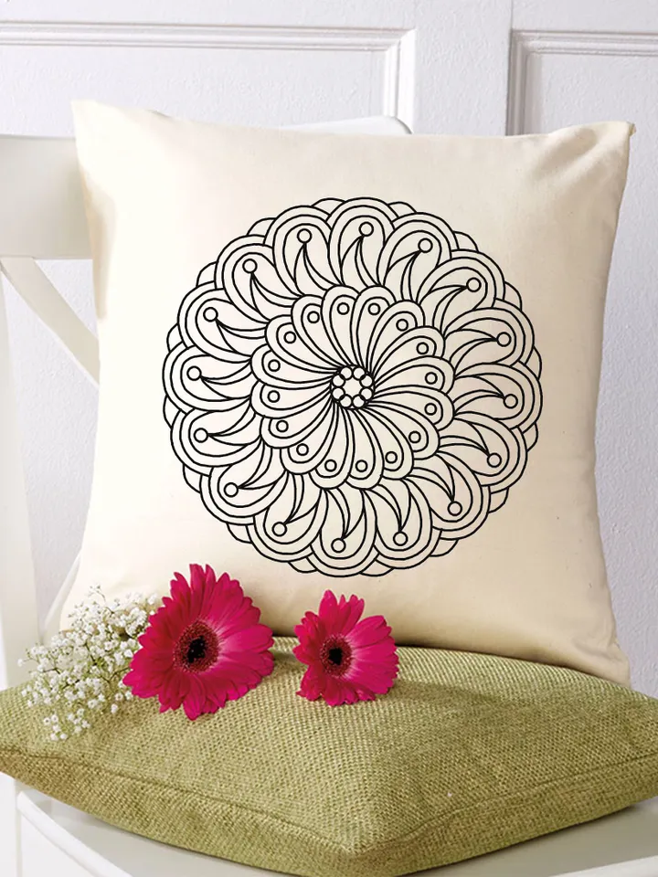 Floral mandala blackwork pattern PDF download Backstitch chart Mandala ornament, Blackwork mandala embroidery PDF, Mandala cross stitch #W40