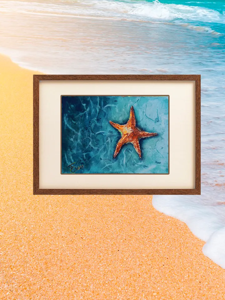 Starfish. Sea voyages watercolor series