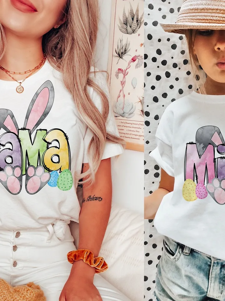 Watercolor Doodle Bunny Mama PNG, Mini Bunny png, Mama Easter PNG, Mini png, Mini sublimation, Easter png, Easter Designs, Mama png