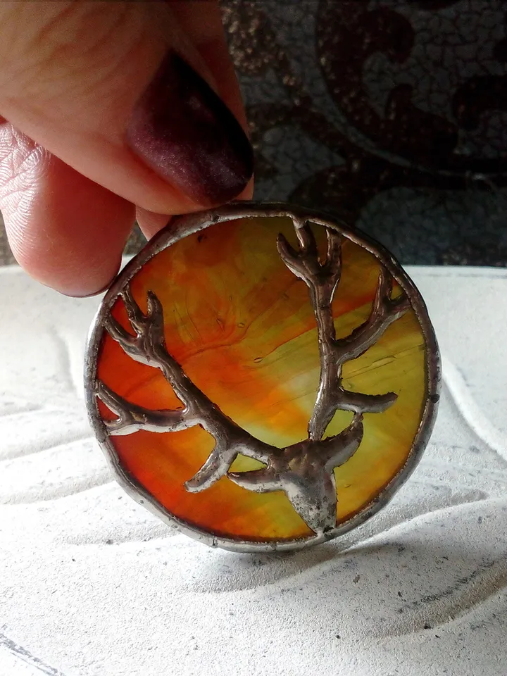 Deer antler jewelry, Deer head necklace, Noel, Yule jewelry. Christmas deer, stag head pendant