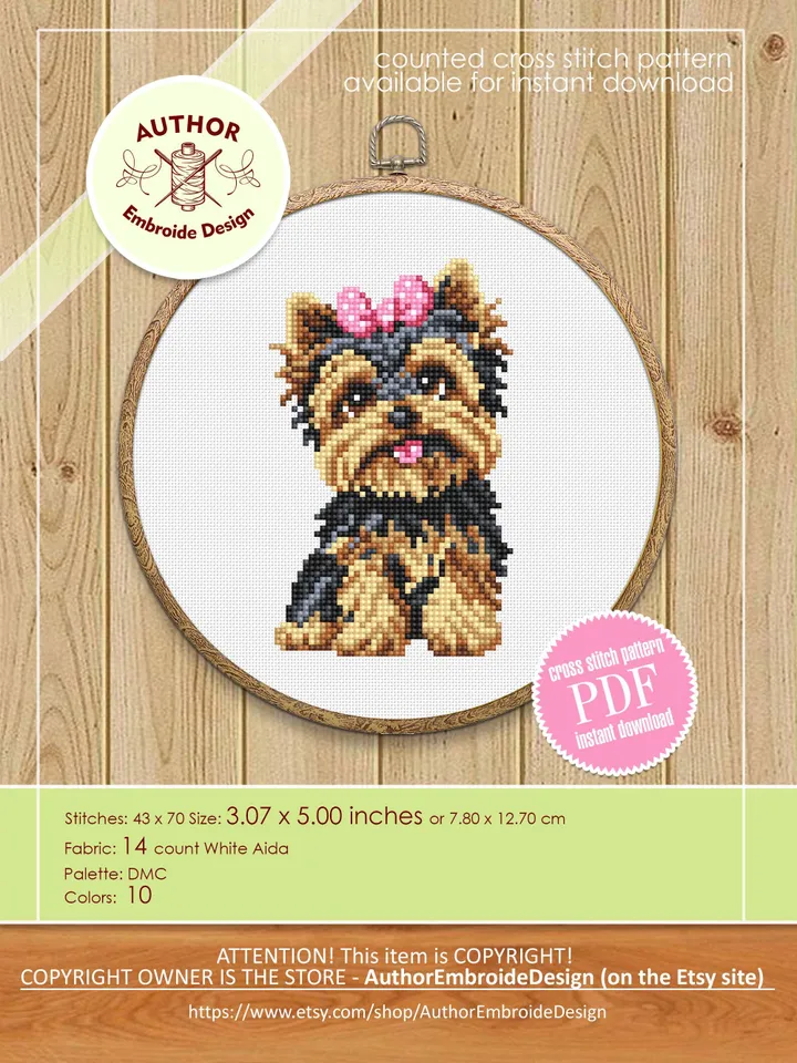 Dog breeds cross stitch pattern PDF download Set of 4 pet cross stitch chart, Needlepoint dog pattern digital PDF, 5 inch cross stitch #K69