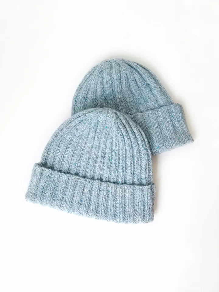 Handcrafted Merino Wool Light Blue Men's Beanies: Ribbed Knit, Seamless Comfort, Thoughtful Design, Exceptional Quality. FREE SHIPPING!