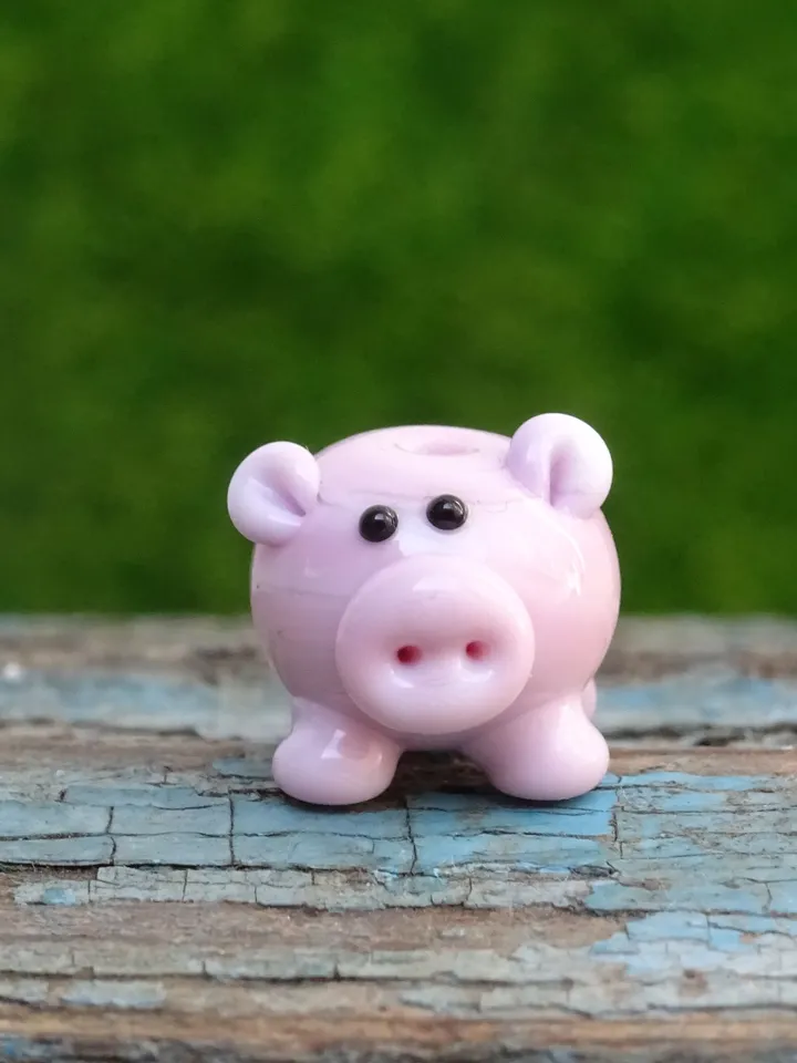 Pig figurine Pig miniature Tiny pig glass pig Tiny figurine Miniature animal
