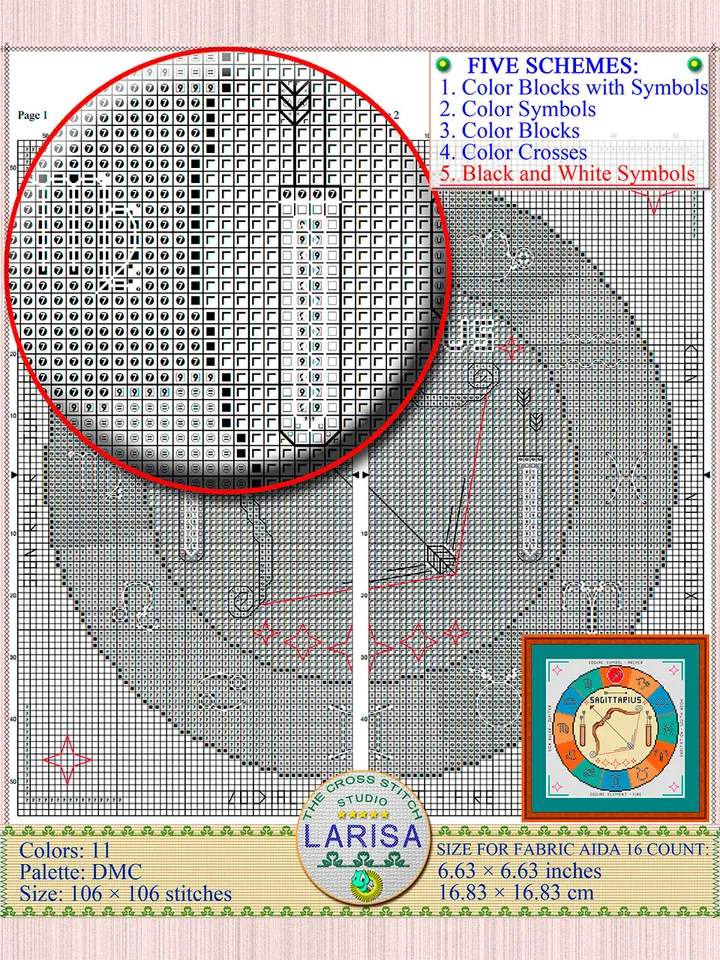 Sagittarius Cross Stitch Pattern | Sagittarius Zodiac Sign