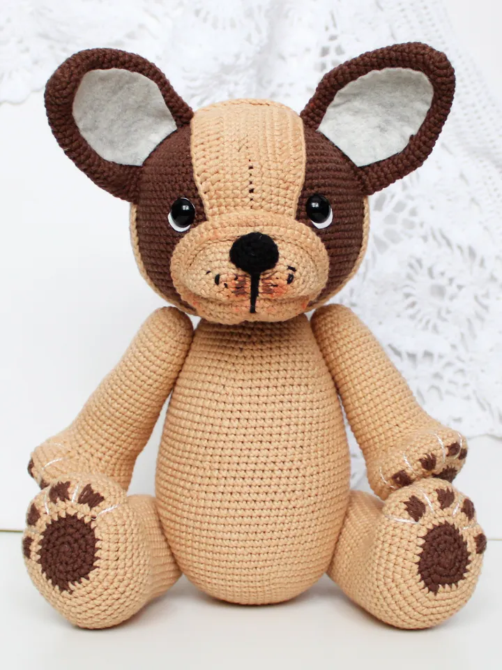 Dog crochet pattern PDF in English Amigurumi french bulldog toy