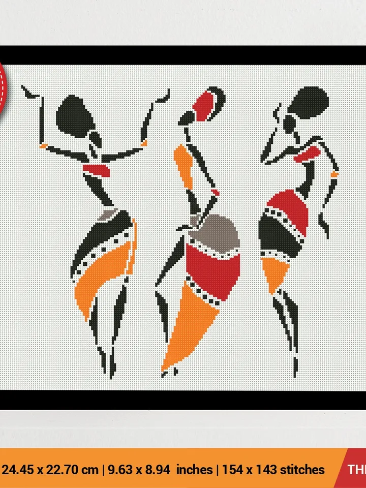 African Women silhoutte Cross stitch pattern | Embroidery Pattern | Instant Download | Embroidery Designs