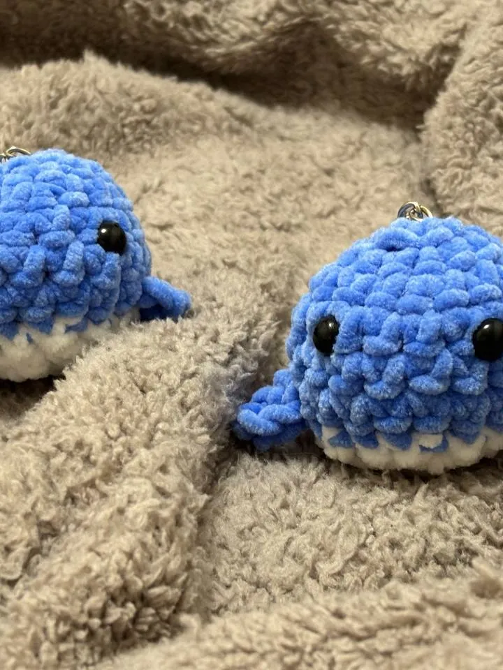 Handmade Crochet Whale Keychain