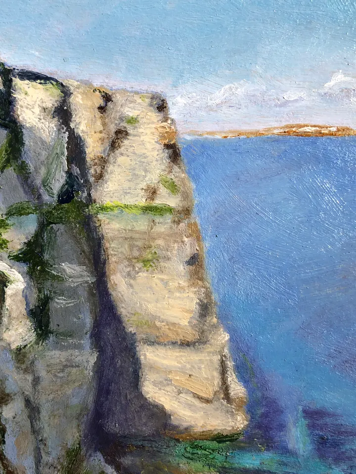 Rocky coast seascape original oil painting hand painted modern painting wall art 6x9 inches