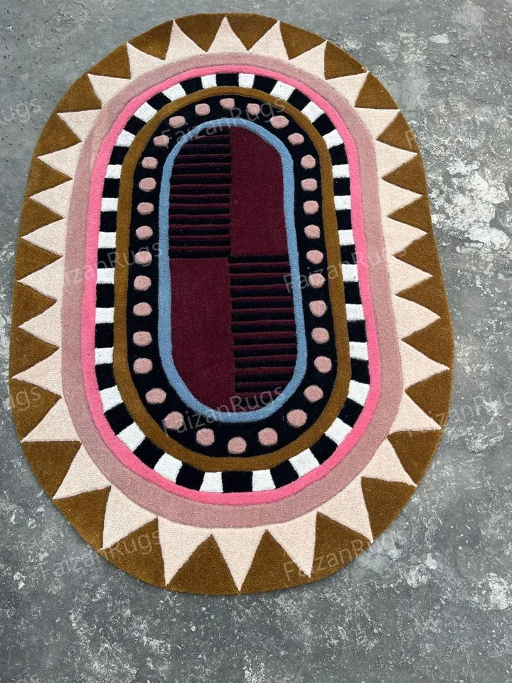 9x12 Oval Shape Living Room Rug Hand Tufted Modern Rug Handmade Soft Wool Rug Large Area Rugs for Bedroom Dining Hallway 5x8 6x9 8x10 10x14