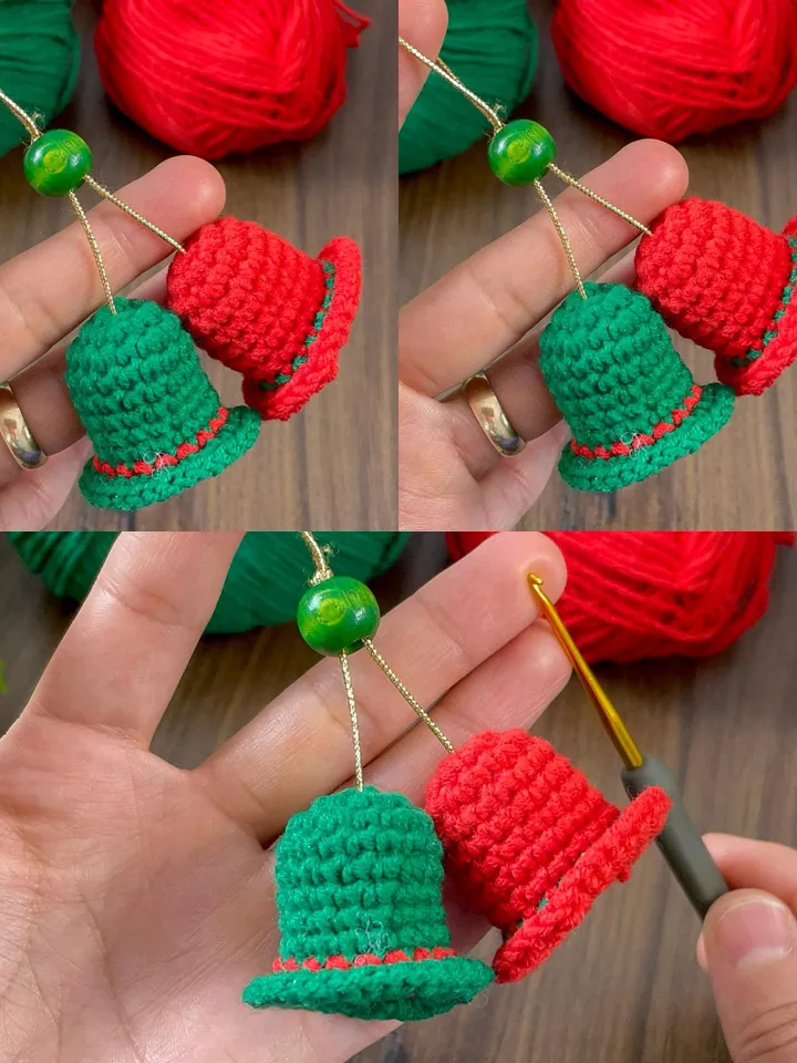 Mini Crochet Christmas Bells PDF Pattern, DIY Tiny Festive Ornaments, Handmade Small Bell Decorations, Holiday Tree Accent Crochet