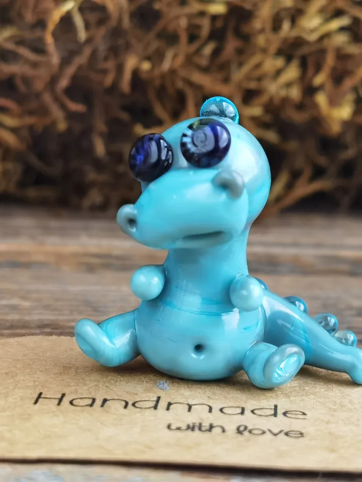 DINOSAUR ORNAMENTS Dinosaur figurine Glass dinosaur decor Miniature Dinosaur gift Dino figurine Glass figurines Tiny glass animals Dragon