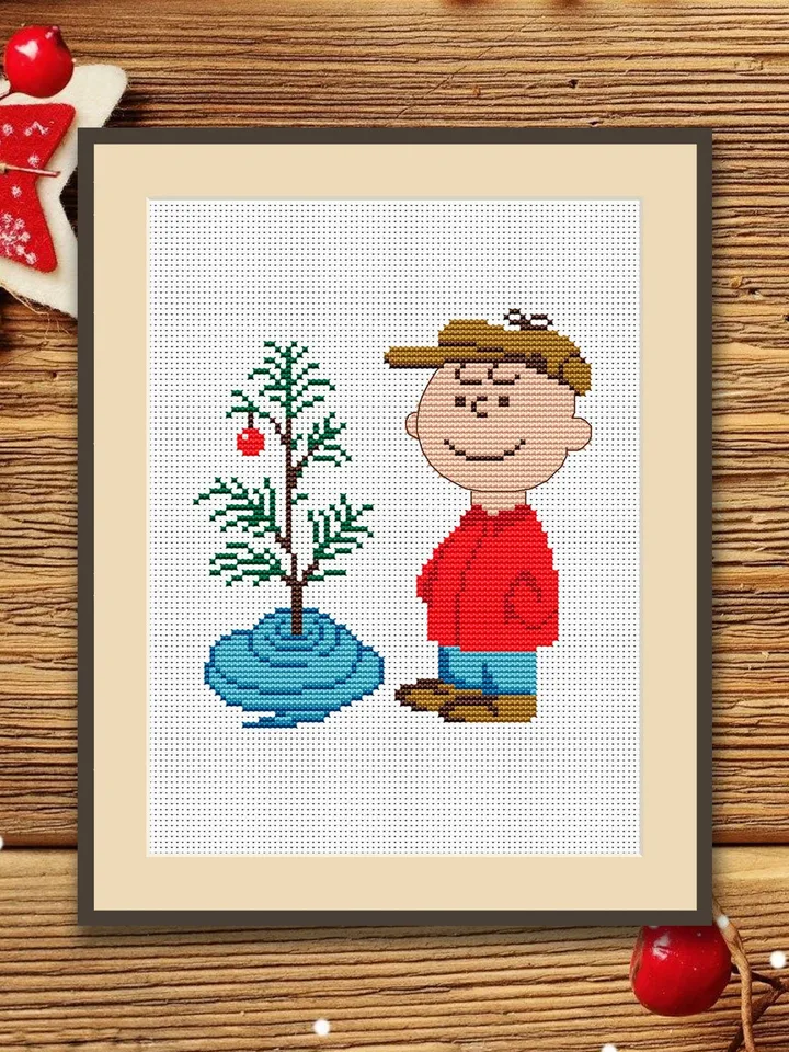 Christmas Tree Cross Stitch Pattern, Modern Christmas cross stitch chart, XMas Motifs, simple, easy, quick, Merry Christmas #hld030