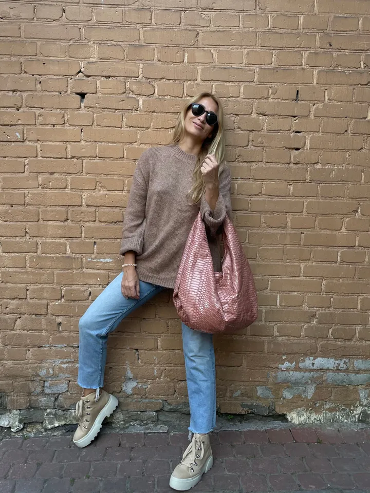 Big Soft Hobo Classy Sport Woman Bag | Purse Genuine Python Skin | Python Skin Products | Beige Big Elegant Leather Designer Soft Bag Snake
