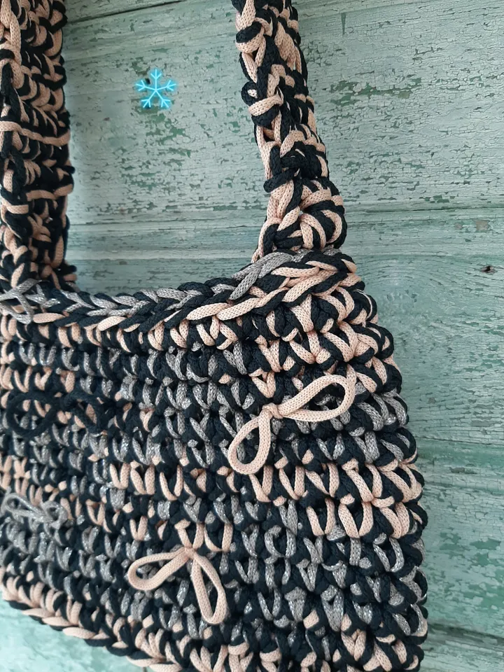 Crochet bag, shoulder bag, trendy bag