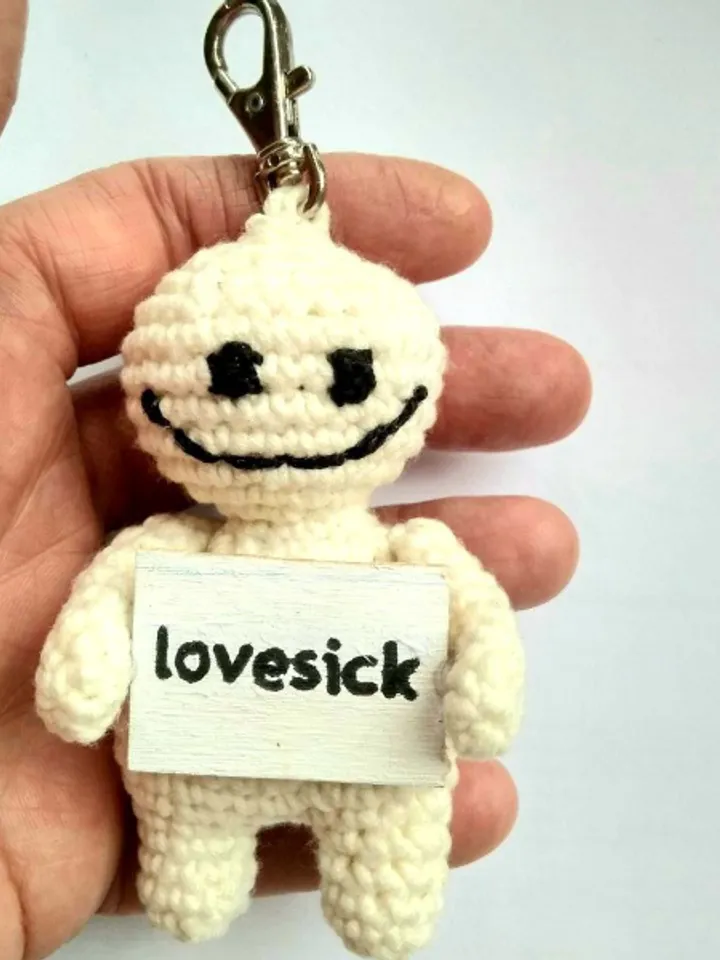 The keychain "lovesick" for a bag or keys, a toy in the car interior, a pendant for the rearview mirror