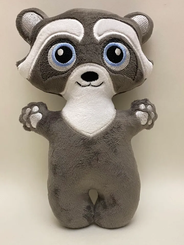 ITH Cute Raccoon toy soft stuffed in the Hoop Digital Design for Machine Embroidery