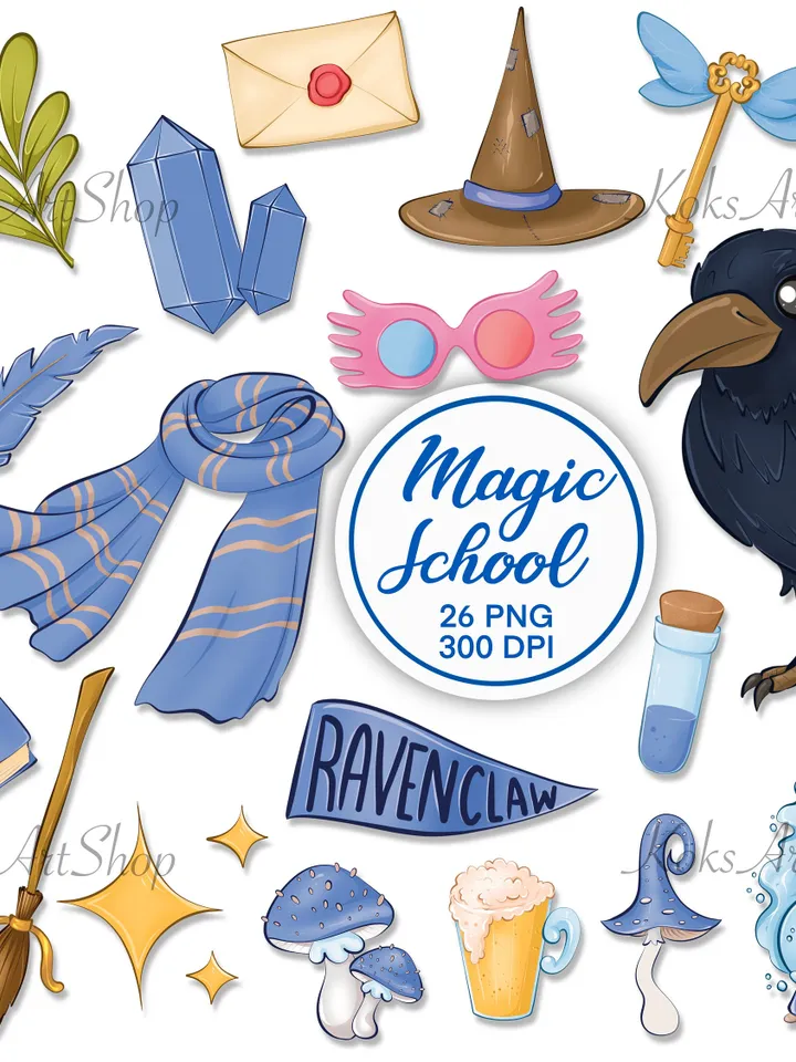 Wizard clipart, wizarding school clipart, magic clipart, magic school clipart, magic clip art, magic stickers, wizard stickers