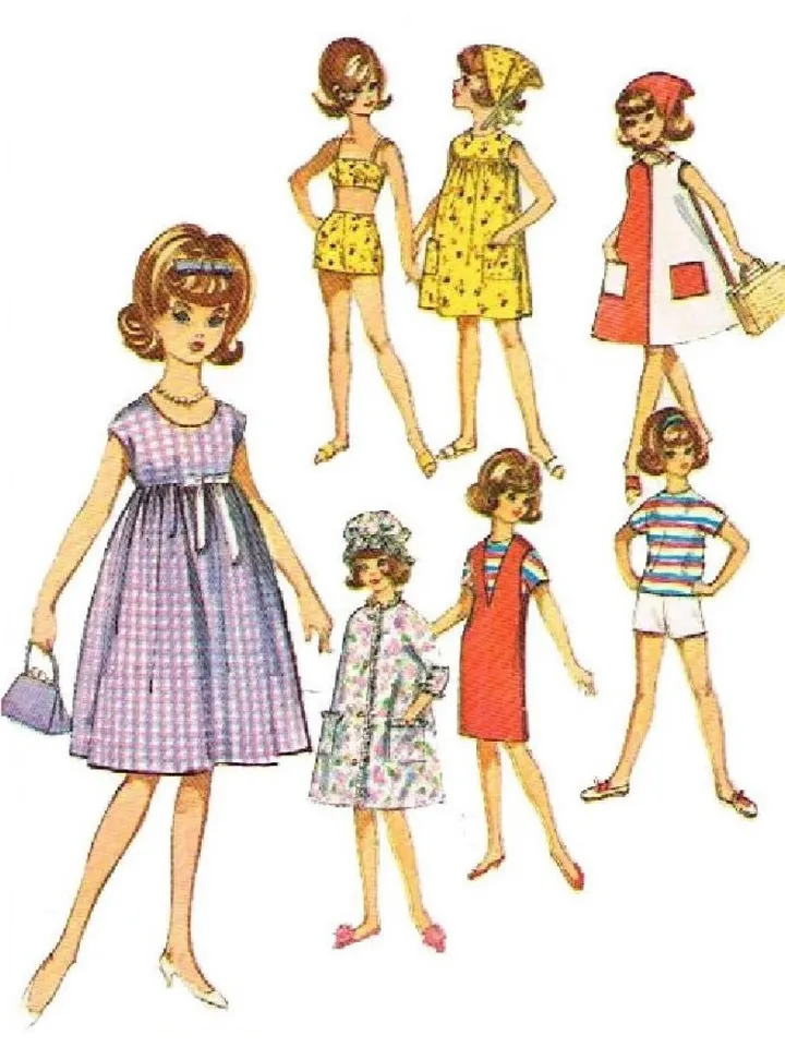 Copy Simplicity 5446 Vintage Dolls Sewing Pattern Wardrobe Clothes for Dolls 12" Digital Download PDF