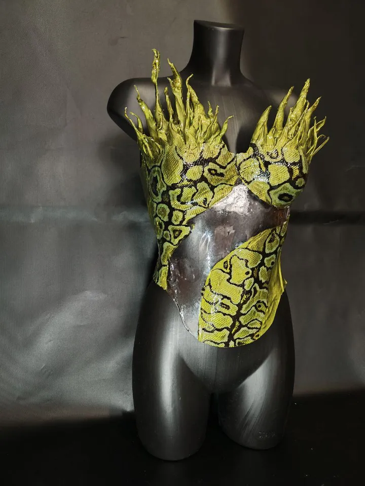 cuirass,snake print corset, armor, snake, women armor, corset