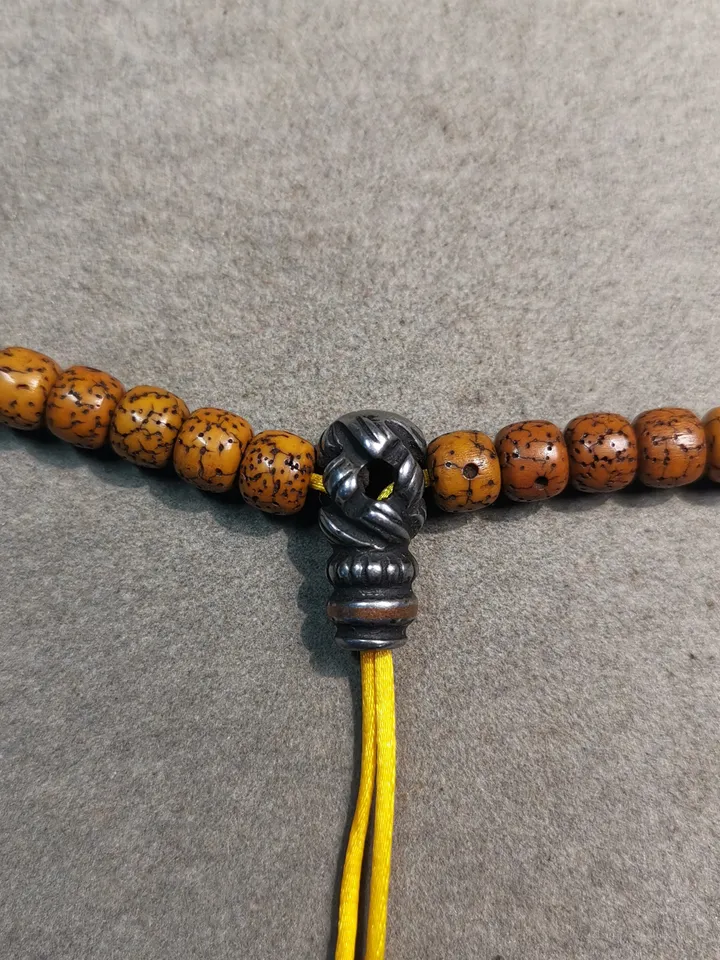 Gandhanra Tibetan Guru Bead, Lucky Knot Mini Size T-drilled 3-Hole Prayer Bead,Mala Bead,Connector Bead for Buddhist Bead Accessories