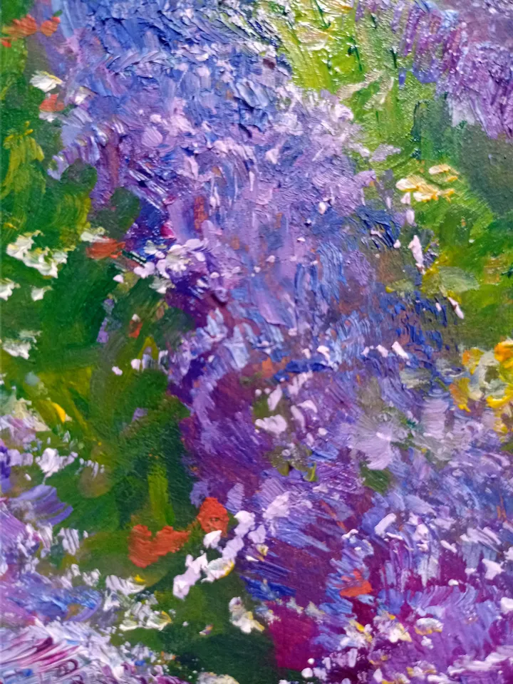 Provence Oil Painting Lavender Fields Original Artwork France Village Impasto Wall Art Rustic Decor Travel Gifts impressionism botanic art