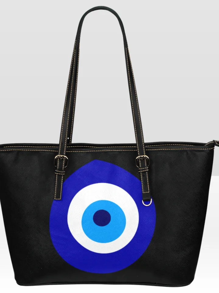 Evil Eye Leather Tote Bag