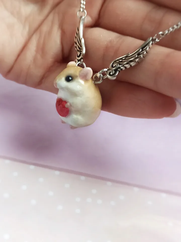SOLD OUT Angel hamster charm, loss pet