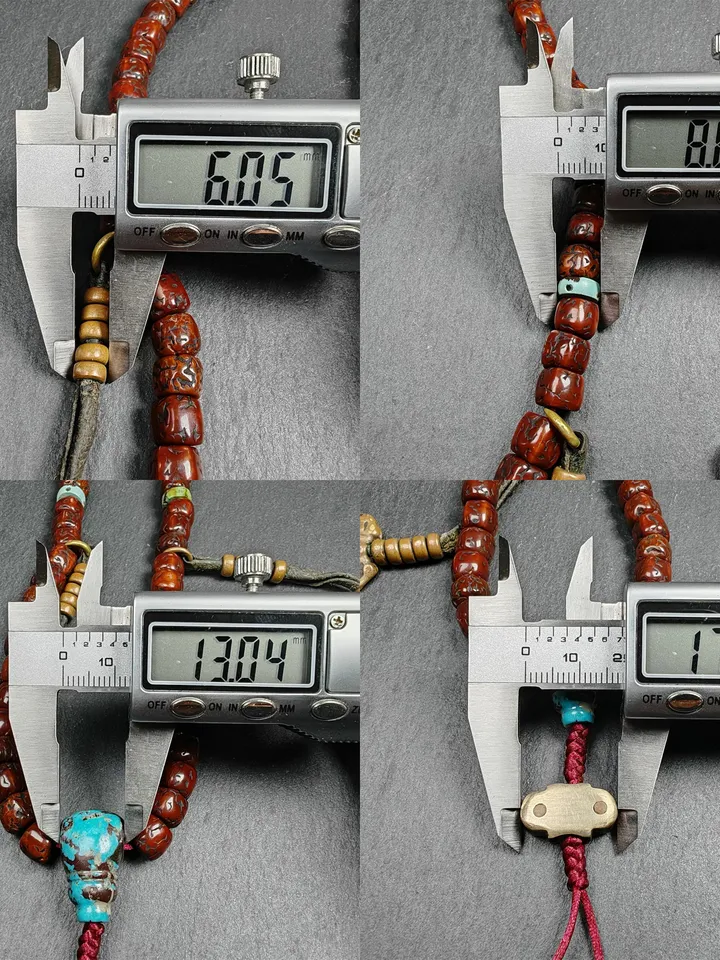 Gandhanra Authentic Tibetan Rosary,Old 8mm 108 Rudraksha Mala Necklace Prayer Beads with Unique Mix of Treasures,Spiritual Gift