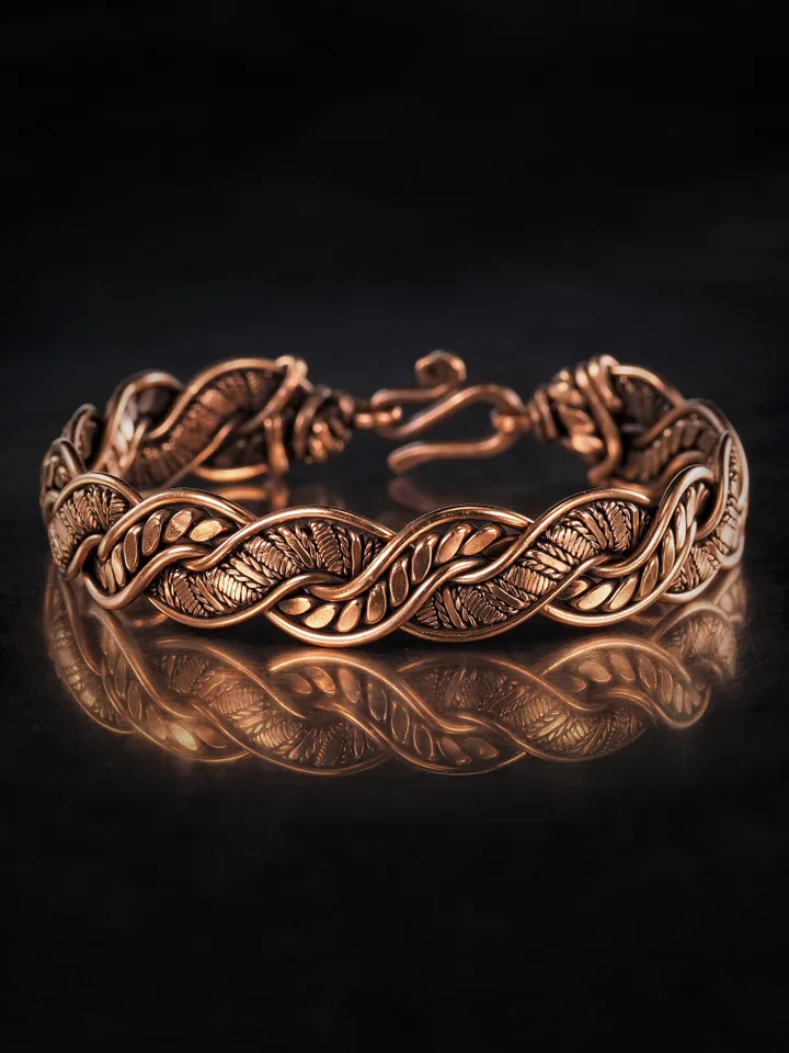 Woven copper wire bracelet Antique style handcrafted copper jewelry Unique gift