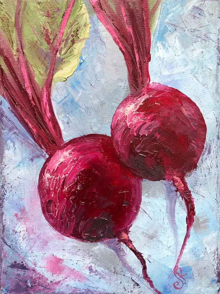 Kitchen Still life Painting Vegetables Paintings Original Oil Beets Paintings Carrots Painting