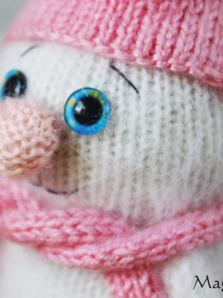 White knitted bunny toy, Stuffed animal rabbit toy, Plushie amigurumi doll, Bunny figurine knitted toy, Amigurumi bunny
