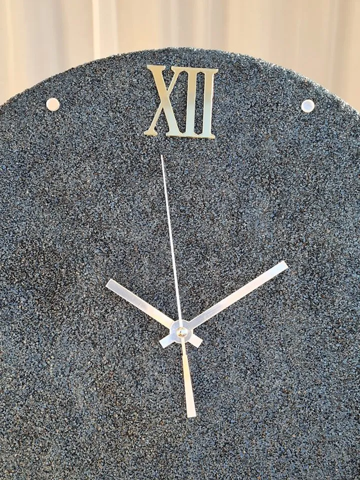 Large gray stone wall clock 40 cm Modern wall clock Unique clock Silent clock