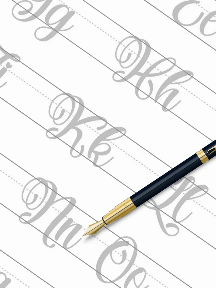 Calligraphy tracing worksheets, handlettering practice, font design