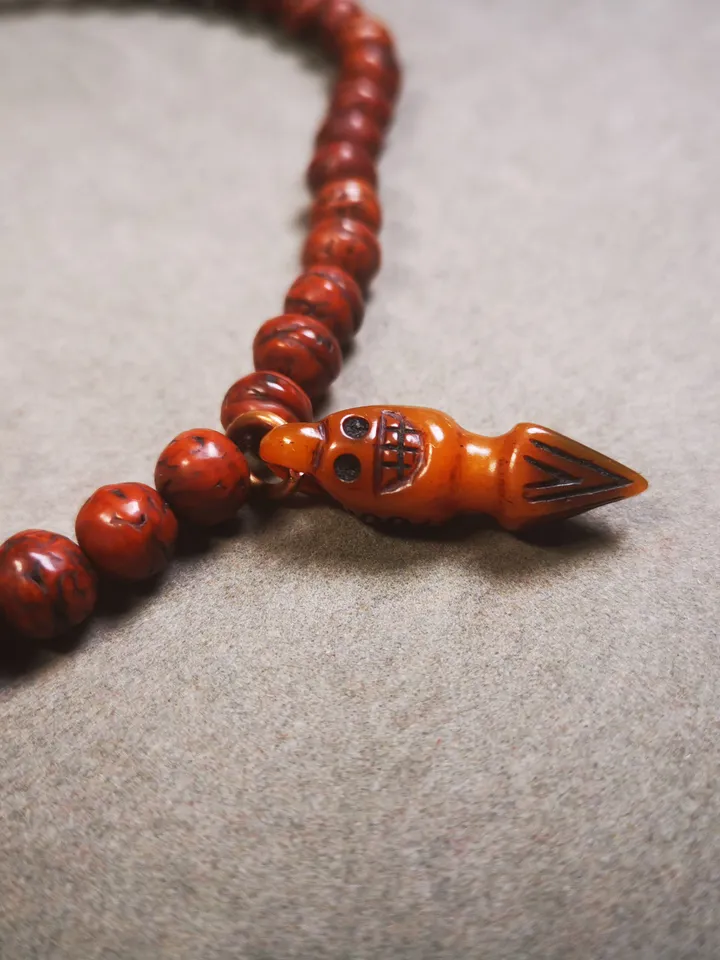 Gandhanra Tibetan Bone Carved Phurba Amulet, Ritual Implement Pendant