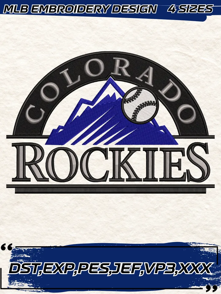 Colorado Rockies Alternate Logo Embroidery Design,MLB Embroidery Design,Machine Embroidery Design File,4 Sizes, Digital Download