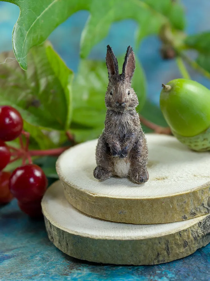 TUTORIAL Miniature bunny with polymer clay/ wool