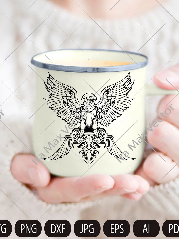 Heraldic eagle svg, eagle svg, Tribal Eagle Spread Wings,cut file american eagle, american svg, america svg, army eagle, american eagle