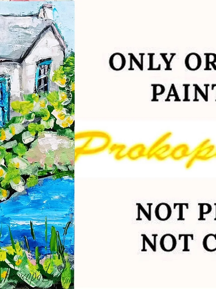 Ireland Painting Irish Cottage Original Art Landscape Impasto Oil Painting Small Impressionist Artwork Art 7x5 by ArtProkopaloSv